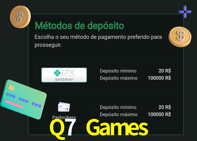 O cassino Q7 Games oferece uma grande variedade de métodos de pagamento